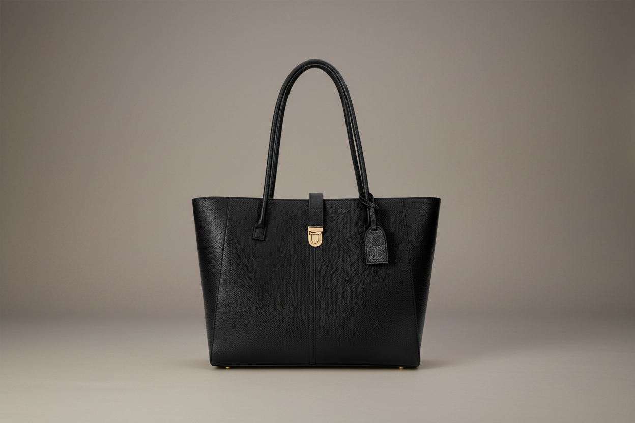 DARRA Black Tote Grey Background